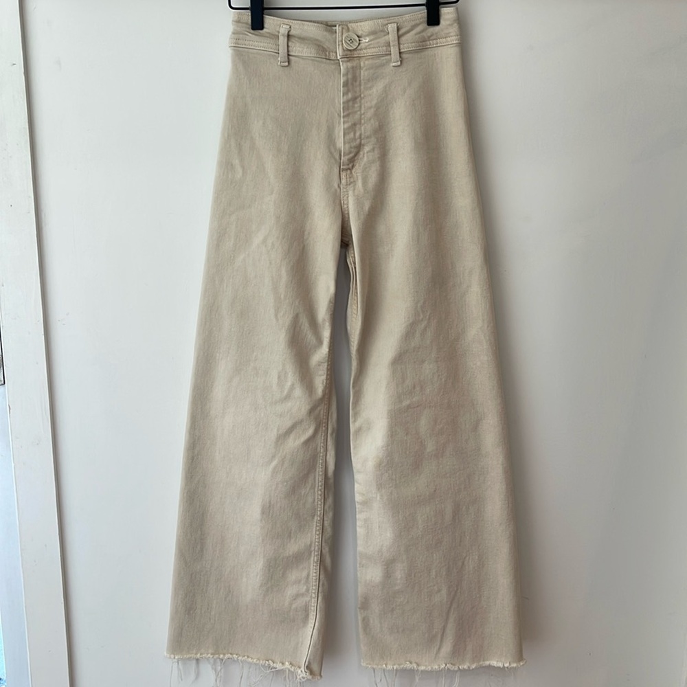 Zara Cream Flare & Wide Leg Jeans